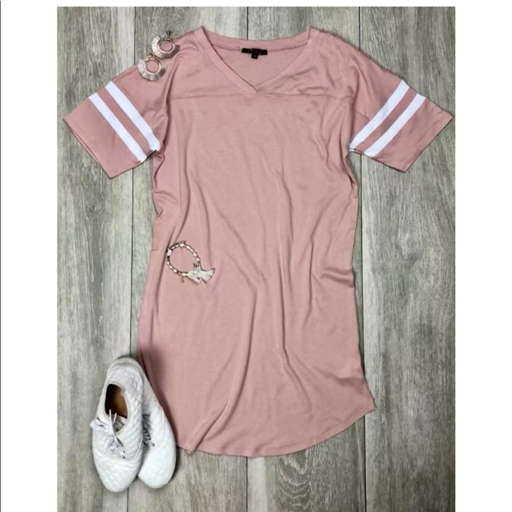 Ambiance pink jersey tee shirt dress